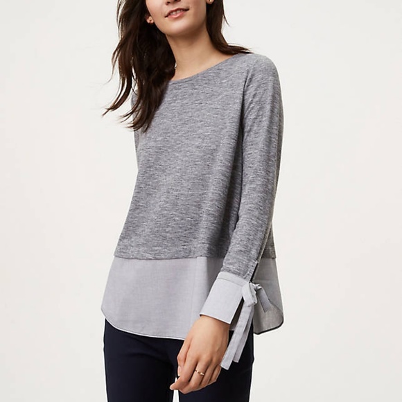 LOFT Tops - LOFT Tie Cuff Two-in-one Top